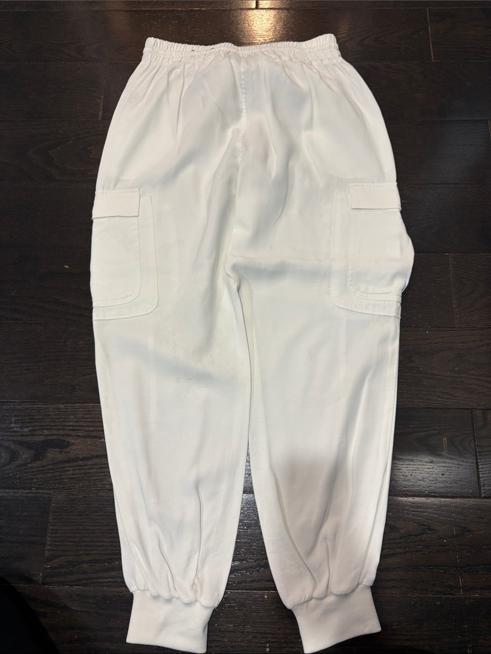 INC International Concepts White Cargo Joggers with Elastic Cuffs - Picture 3 of 3